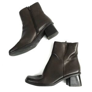 Madeline Brown Leather Booties